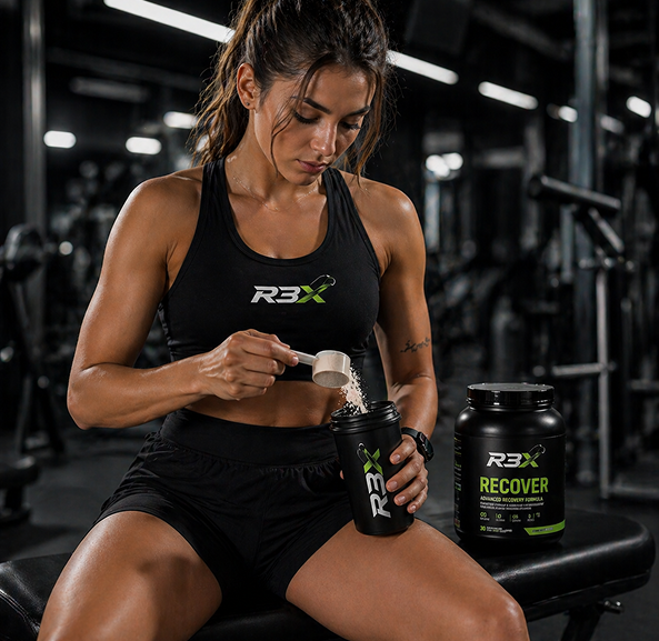 Athlete performing recovery routine with R3X tools